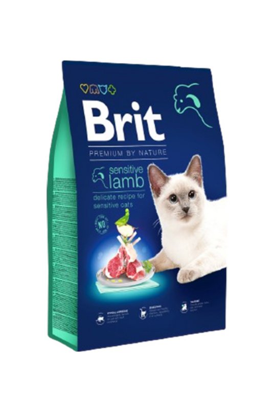 Brit PREMIUM by Nature Cat Sensitive jagnjetina 1,5kg