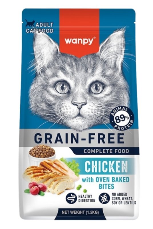 Wanpy Grain Free hrana za macke, piletina 1,5 kg