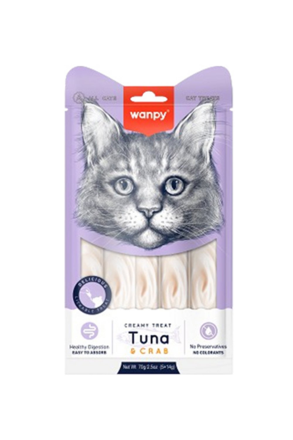 Wanpy kremasta poslastica za macke tuna i kraba 5x14 g