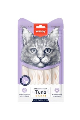 Wanpy kremasta poslastica za macke tuna i kraba 5x14 g