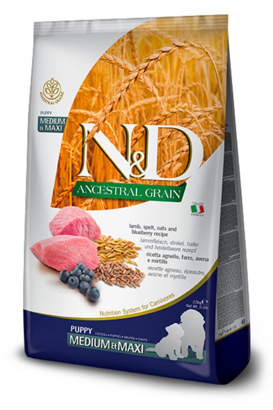 N&D AG Puppy Lamb&Blueberry Medium&Maxi 12kg