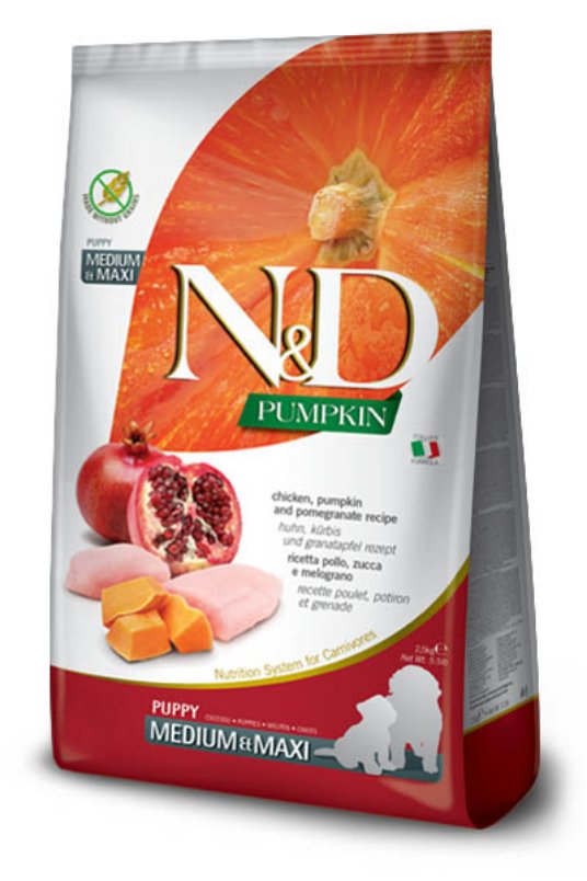 N&D Pumpkin Puppy Chicken&Pom. Medium&Maxi 2,5kg