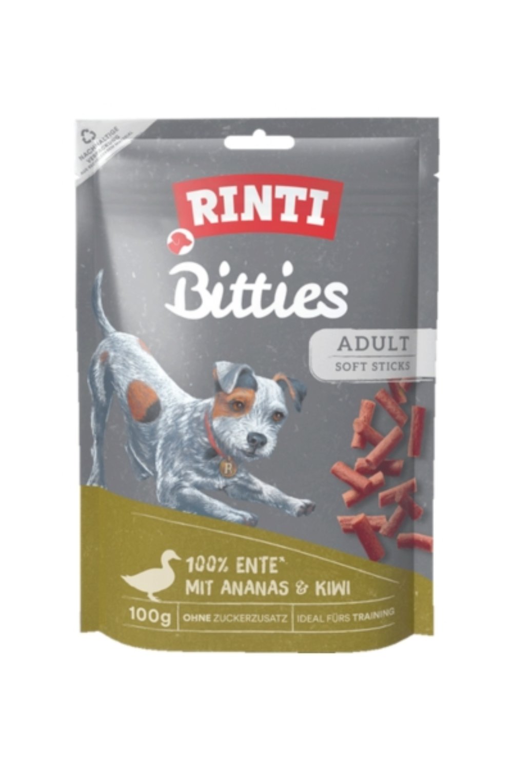 Rinti Bittes AD pacetina, ananas i kivi, poslastica za pse 100g