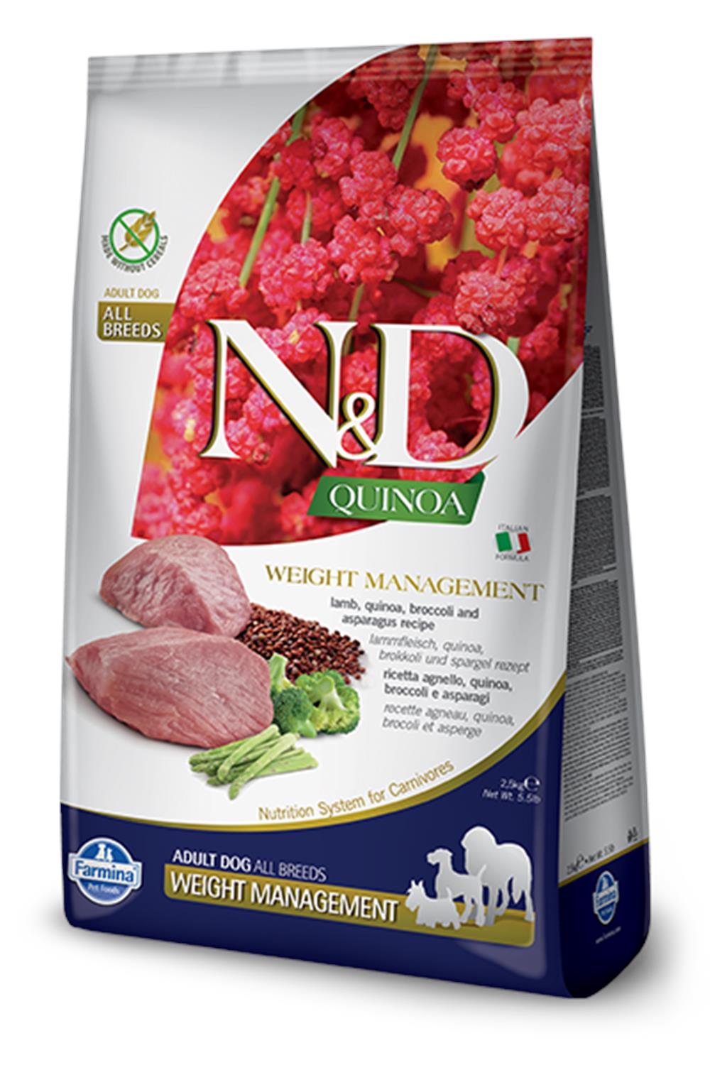 D.N&D Quinoa Weight Manag. Lamb&Asparagus 2,5kg