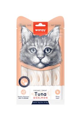 Wanpy kremasta poslastica za macke tuna i losos 5x14 g