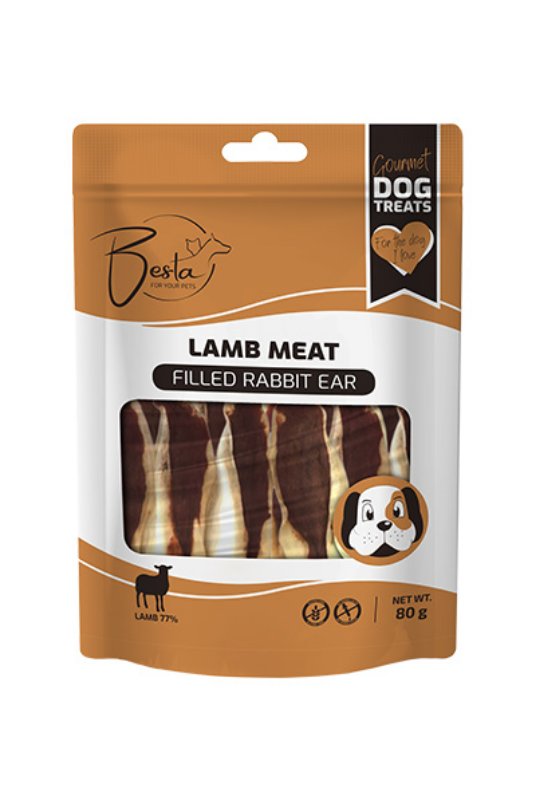 Besta Rabbit Ears poslastica za pse sa jagnjetinom 80 g