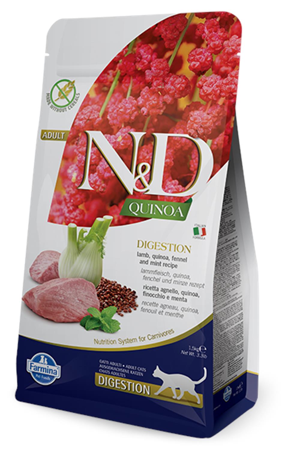 N&D Cat Quinoa Digestion Lamb&Fennel N&D Quinoa Premium Pet
