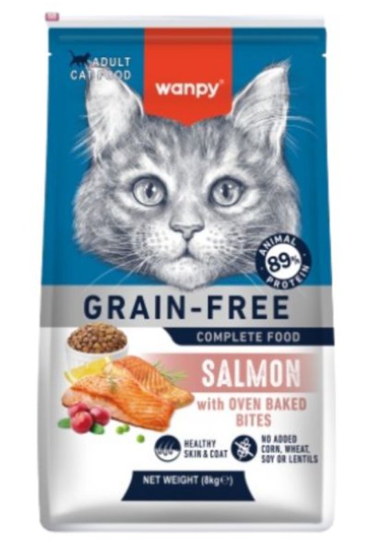 Wanpy Grain Free hrana za macke, losos 8 kg