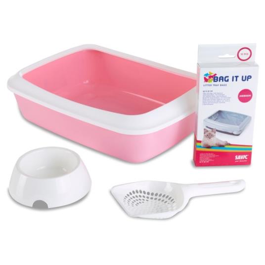 Toalet za mace Iriz starter kit roze