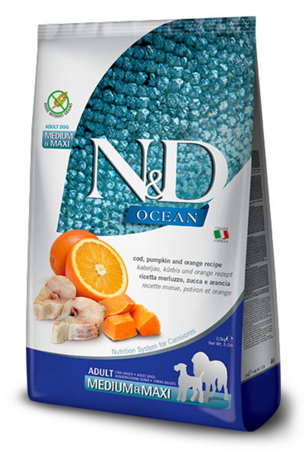N&D Ocean Codfish&Pumpkin&Orange Medium&Maxi 12kg