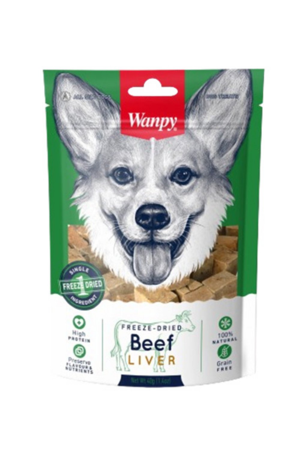 Wanpy Freeze Dried poslastica za pse, liofilizovana govedja jetra 40 g