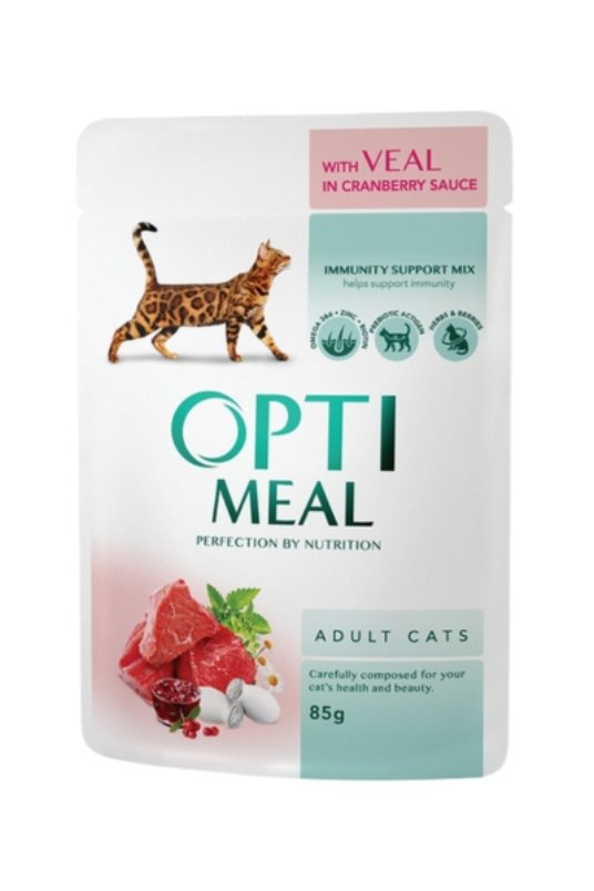 Optimeal sos za macke teletina u sosu od brusnice 85g