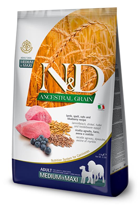 N&D AG Lamb&Blueberry Medium&Maxi 12kg