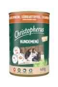 Christopherus menue konzerva za pse - divlja svinja, krompir, borovnica 400g
