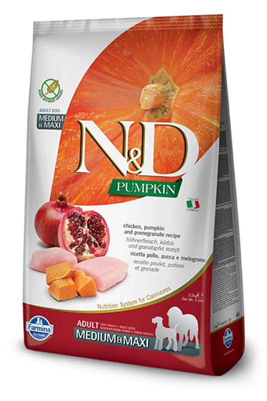 N&D Pumpkin Chicken&Pom. Medium&Maxi 2,5kg