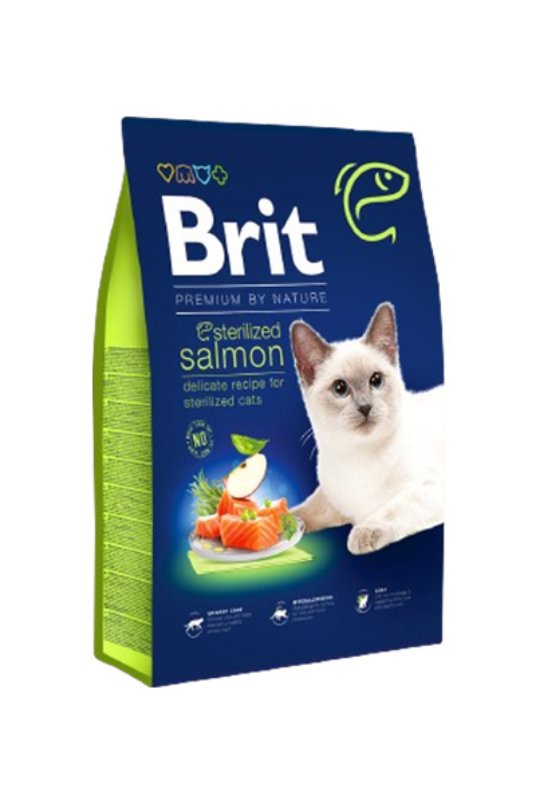 Brit Premium by Nature Cat. Sterilized losos 8 kg